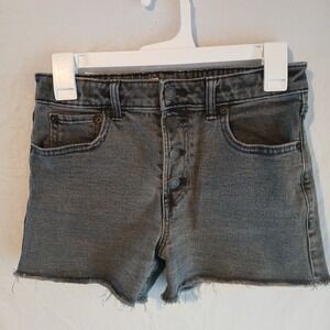 Gap Kids Girls Denim Gray Size 16 High-rise Shorts Button Front, 26" X 3' Inseam